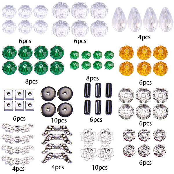 

PandaHall SUNNYCLUE 1 Set Crystal Christmas Bead Earring Making Kits DIY 6 Pairs White Snowman Red Angel Glass Bead Christmas Tree Dangle..., Multicolor