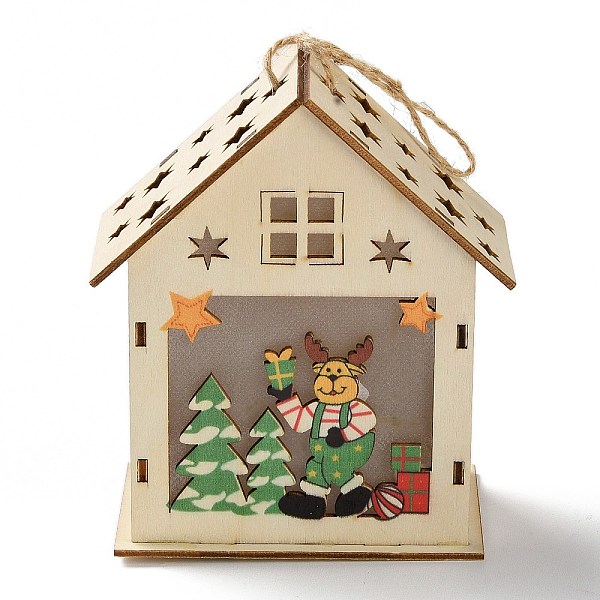 Weihnachtsmotiv: Hängende Ornamente Aus Holz Für Das Haus