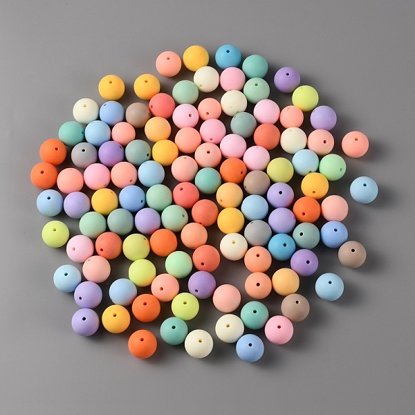 

PandaHall Opaque Acrylic Beads, Frosted, Round, Mixed Color, 20x19mm, Hole: 2mm, about 216pcs/kg Acrylic Round Multicolor