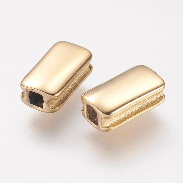 

PandaHall 304 Stainless Steel Beads, Ion Plating (IP), Rectangle, Golden, 10x5x4mm, Hole: 2x2mm 304 Stainless Steel Rectangle