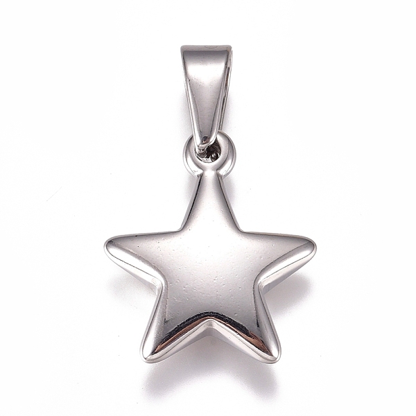 

PandaHall 304 Stainless Steel Pendants, Star, Stainless Steel Color, 23.5x20x5mm, Hole: 10x4.5mm 304 Stainless Steel Star