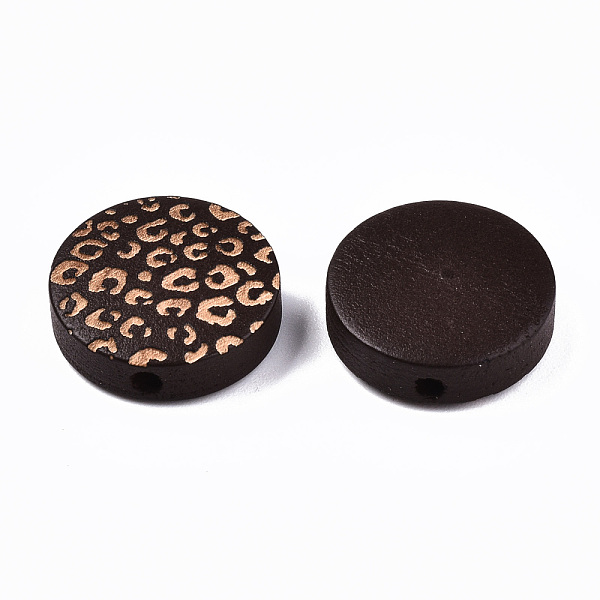 

PandaHall Painted Natural Wood Beads, Laser Engraved Pattern, Flat Round with Leopard Print, Coconut Brown, 15x4.5mm, Hole: 1.5mm Wood Flat...