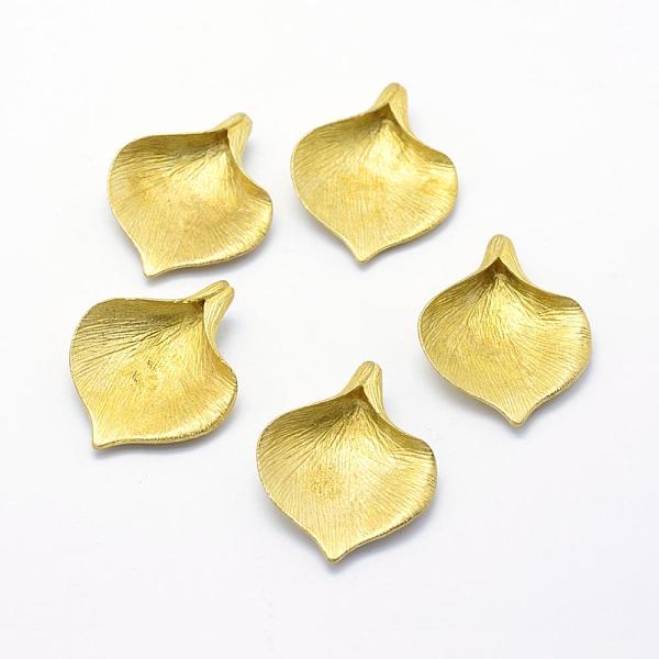 

PandaHall Brass Pendants, Lead Free & Cadmium Free & Nickel Free, Calla Lily, Raw(Unplated), 34x27x5.5mm, Hole: 1mm Brass Leaf