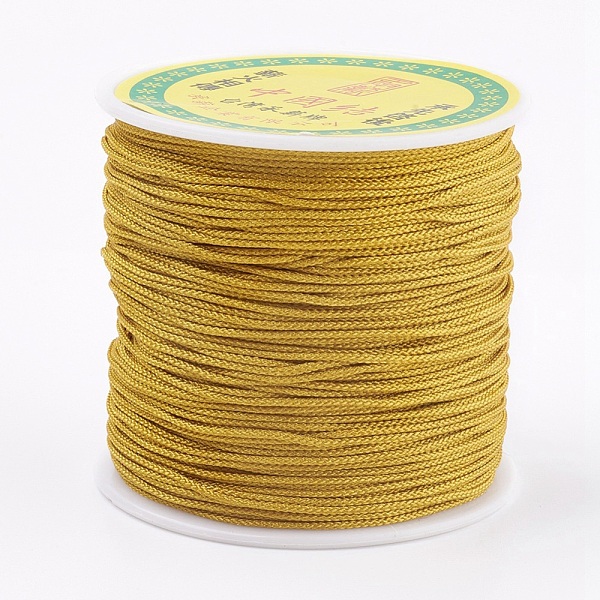 

PandaHall Polyester Cord, Goldenrod, 0.8mm, about 87.48 yards(80m)/roll Polyester Gold