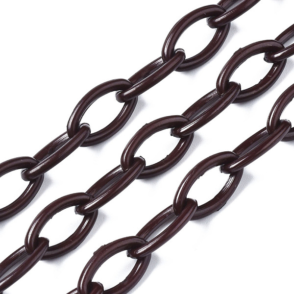 

PandaHall Handmade Opaque Acrylic Cable Chains, Oval, Coconut Brown, 13x8x2mm Acrylic