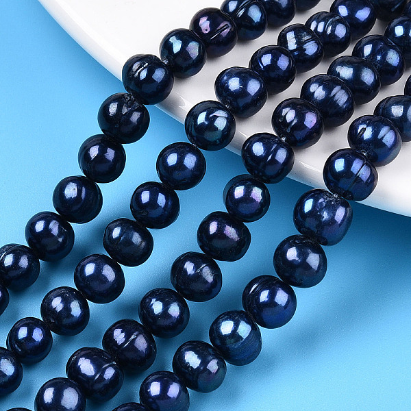 

PandaHall Natural Cultured Freshwater Pearl Beads Strands, Dyed, Potato, Prussian Blue, 7~10x7~8mm, Hole: 0.6~0.7mm, about 50pcs/strand...