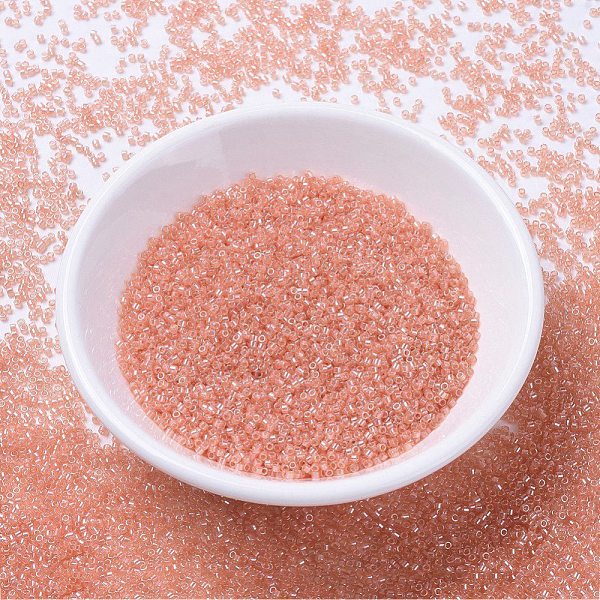 

PandaHall MIYUKI Delica Beads, Cylinder, Japanese Seed Beads, 11/0, (DB1480) Transparent Peach Luster, 1.3x1.6mm, Hole: 0.8mm, about..., Orange