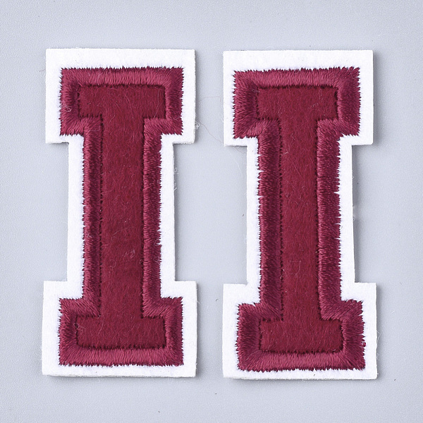 

PandaHall Computerized Embroidery Cloth Iron On Patches, Costume Accessories, Appliques, Letter, Letter.I, 57x26x1.5mm Cloth Letter I Red