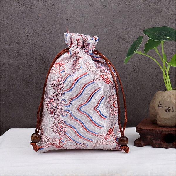 

PandaHall Water Ripple Print Cloth Storage Bags, Rectangle Drawstring Pouches Packaging Bag, Misty Rose, 18x13cm Cloth Rectangle