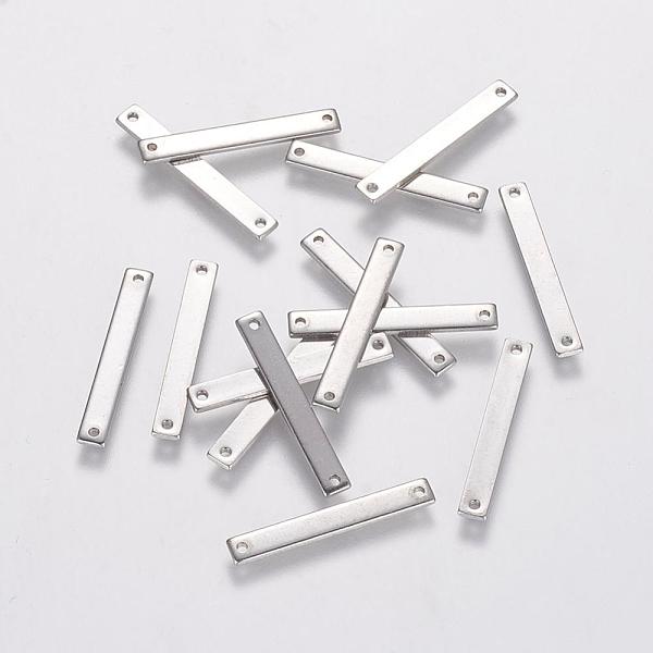

PandaHall 201 Stainless Steel Links connectors, Rectangle, 25x3.5x1mm, Hole: 1mm 201 Stainless Steel Rectangle