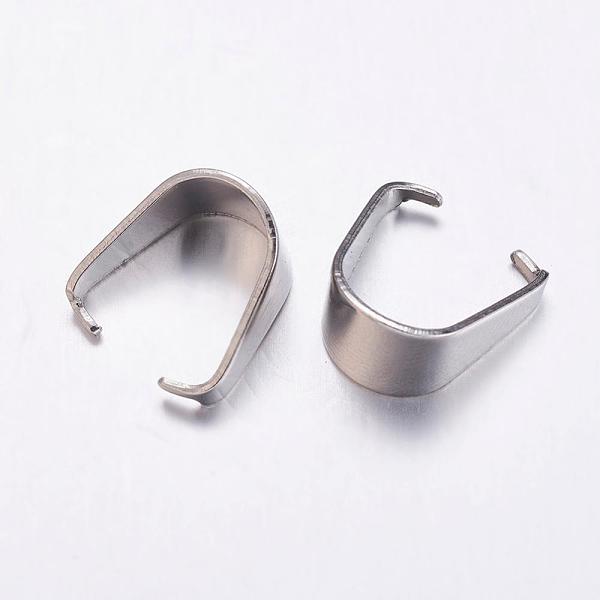 

PandaHall 201 Stainless Steel Snap on Bails, for Pendant Making, Stainless Steel Color, 13x12.5x7mm 201 Stainless Steel