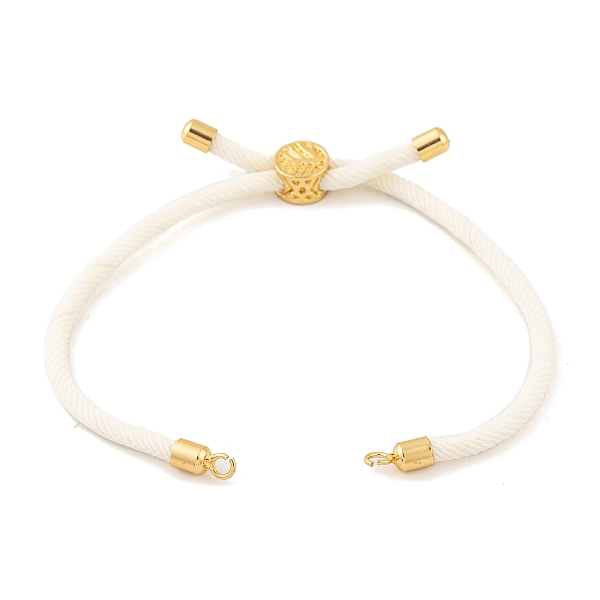 

PandaHall Nylon Cords Bracelet Makings Fit for Connector Charms, with Golden Brass Tree Slider Beads, Long-Lasting Plated, White, 8-5/8 inch...