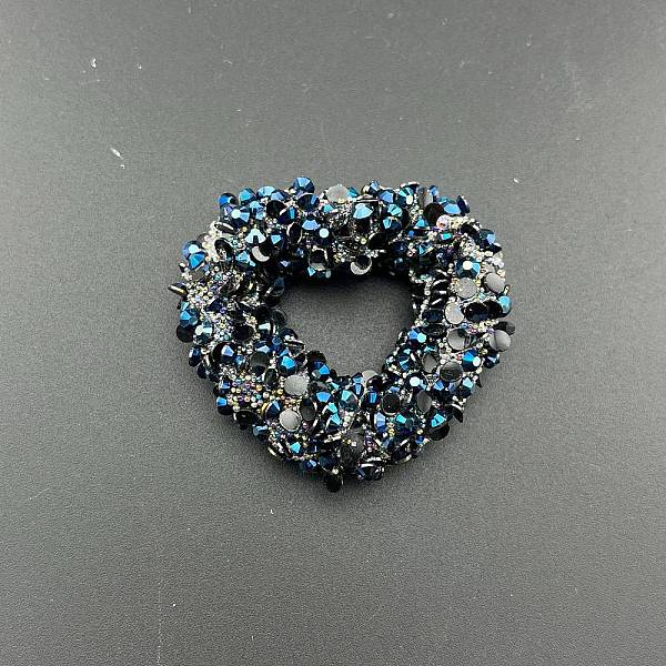 Perles de cœur creuses en résine strass bling bling