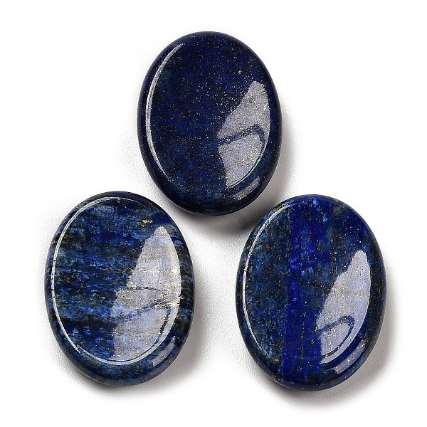 

PandaHall Natural Lapis Lazuli Oval Worry Stone, Anxiety Healing Crystal Thumb Stone, 34~35x24~25x6~7mm Lapis Lazuli Oval