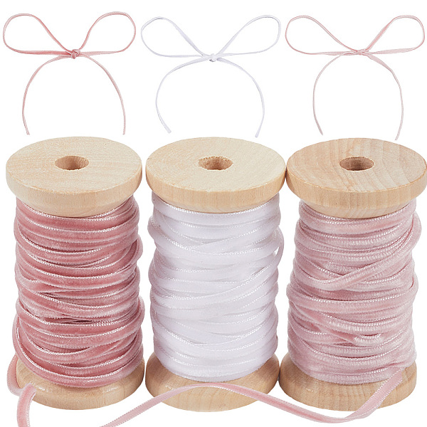 3 Rolls 3 Colors Velvet Ribbon