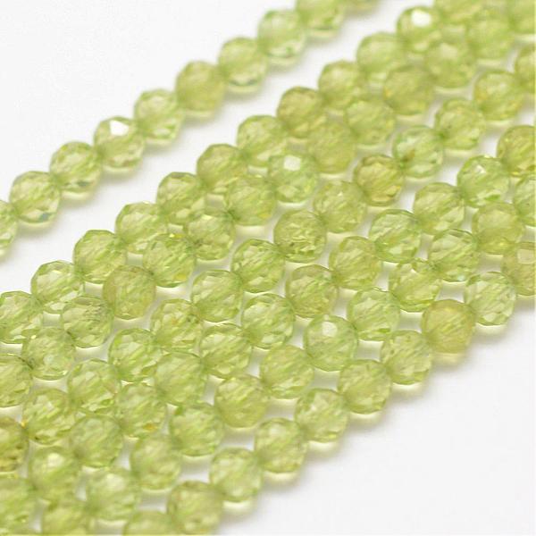 

PandaHall Natural Peridot Beads Strands, Faceted, Round, 3mm, Hole: 0.5~0.6mm, about 144~151pcs/strand, 15.3~15.7 inch(39~40cm) Peridot..., Green