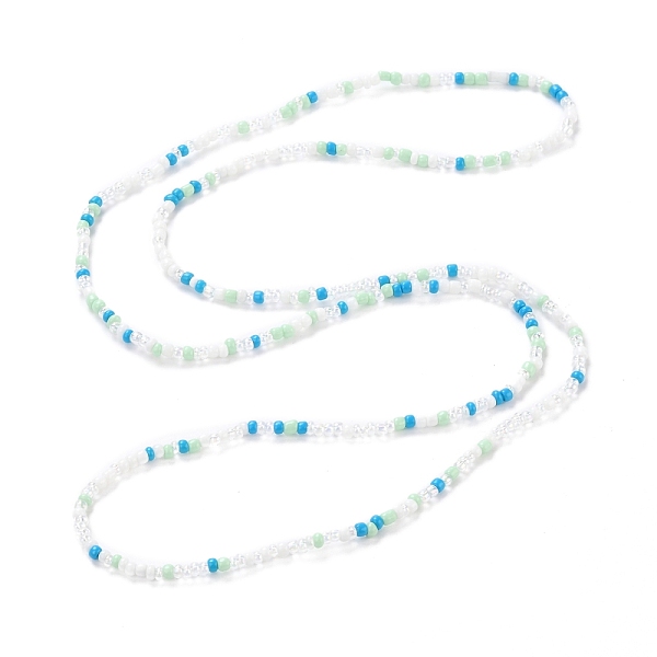 

PandaHall Waist Beads, Sparkling Glass Seed Beads Stretch Body Chain, Fashion Bikini Jewelry for Women, White, 31-1/2~32-1/4 inch(80~82cm)...