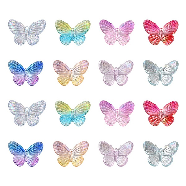 

PandaHall 40Pcs 8 Colors Electroplate Transparent Acrylic Pendants, AB Color, Butterfly, Mixed Color, 31.5x41x4.5mm, Hole: 1.2mm, 5pcs/color..., Multicolor