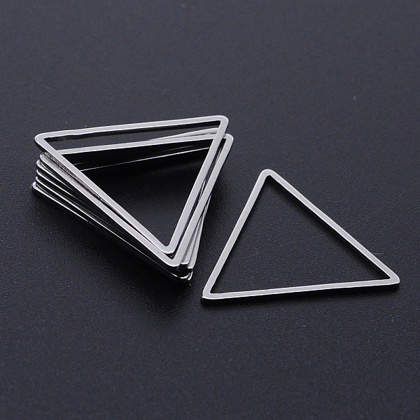

PandaHall 201 Stainless Steel Linking Rings, Laser Cut, Triangle, Stainless Steel Color, 20x23x1mm, Inner Size: 17x19.5mm 201 Stainless...