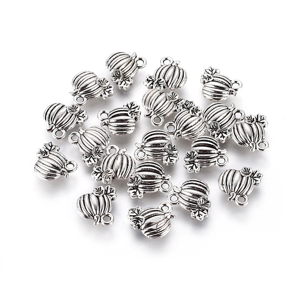 

PandaHall Pumpkin Tibetan Style Zinc Alloy Charms, Antique Silver, 11x10x3mm, Hole: 2mm, about 1389pcs/1000g Alloy Pumpkin