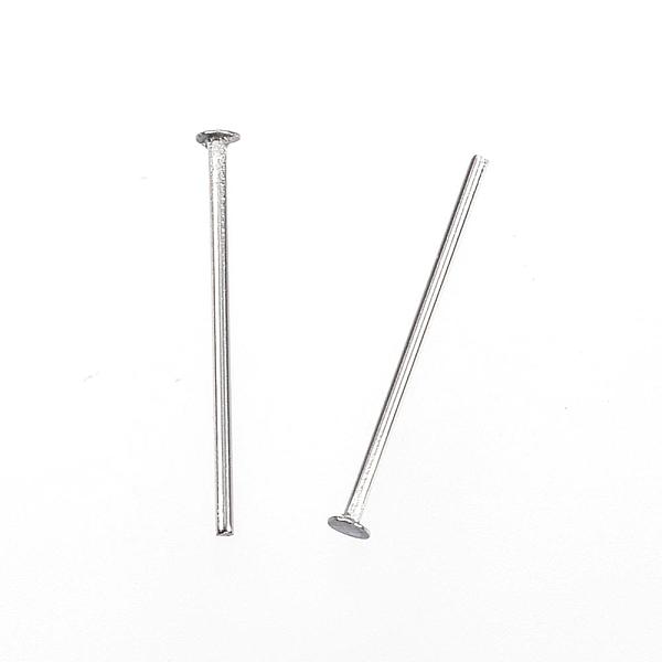 

PandaHall 304 Stainless Steel Flat Head Pins, Stainless Steel Color, 15x0.7mm, Head: 1.8mm 304 Stainless Steel