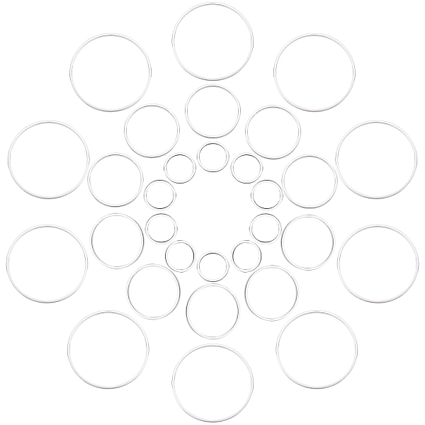 

PandaHall CREATCABIN 1 Box 30Pcs 3 Sizes Beading Hoops Brass Open Bezel Linking Rings 925 Sterling Silver Plated Hollow Round Connector...