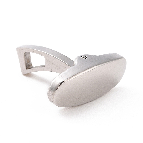 

PandaHall 304 Stainless Steel Cufflinks, Oval, Stainless Steel Color, 18x7x5mm, Hole: 5x3mm Stainless Steel Others