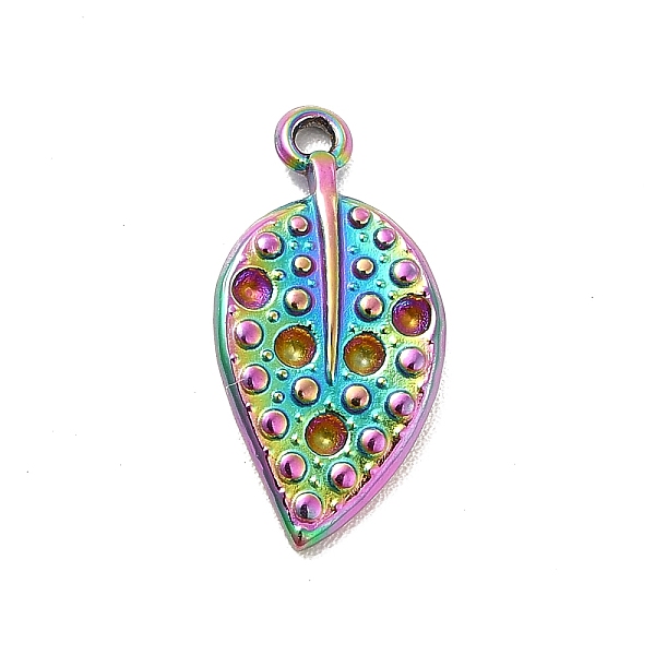 

PandaHall Ion Plating(IP) 304 Stainless Steel Pendant Rhinestone Settings, Leaf, Rainbow Color, Fit For 1.5mm Rhinestone, 19x9x2mm, Hole...