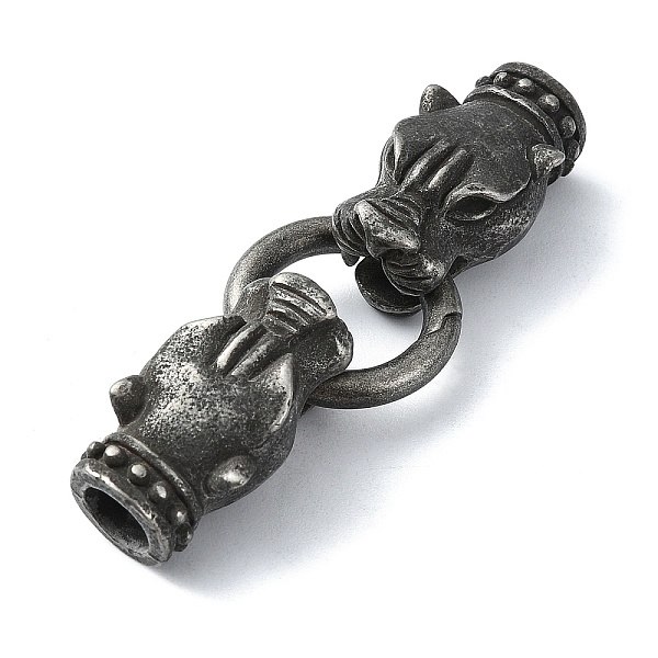 

PandaHall Tibetan Style 304 Stainless Steel Spring Gate Rings, Antique Silver, 52mm 304 Stainless Steel