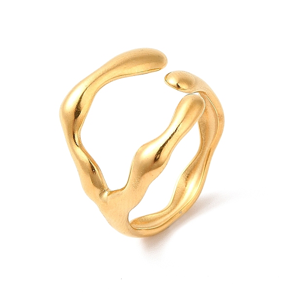 

PandaHall Ion Plating(IP) 304 Stainless Steel Cuff Finger Ring, Branch Ring for Women, Real 18K Gold Plated, 3.5~16mm, Inner Diameter: US...