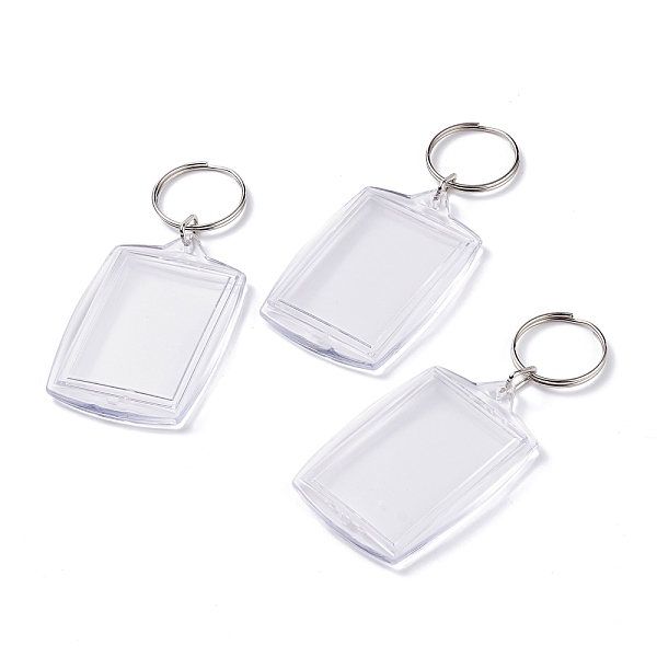 

PandaHall (Defective Closeout Sale), Acrylic Photo Frame Keychain, with Iron Findings, Rectangle, Platinum, Clear, 90mm Acrylic Others...