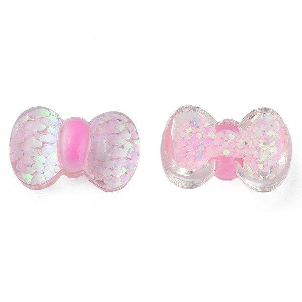

PandaHall Transparent Epoxy Resin Cabochons, with Paillettes, Bowknot, Pink, 14.5x22x9mm Epoxy Resin Bowknot Pink