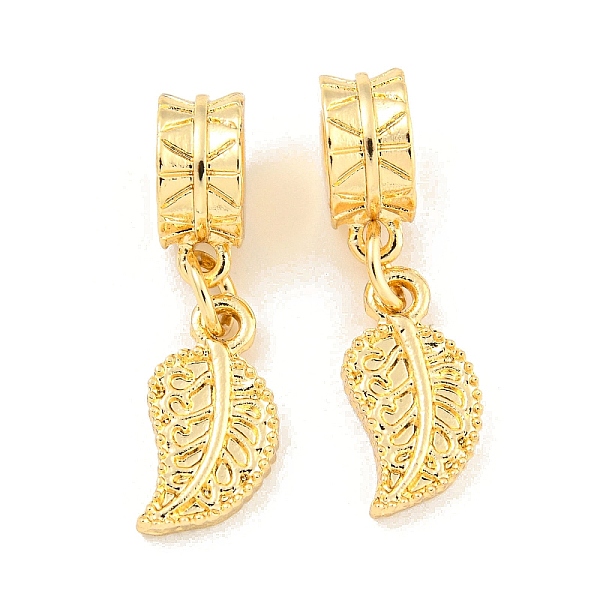

PandaHall Rack Plating Alloy Leaf European Dangle Charms, Large Hole Pendants, Golden, 28mm, Hole: 4.5mm, leaf: 15.5x8x2.5mm Alloy Leaf