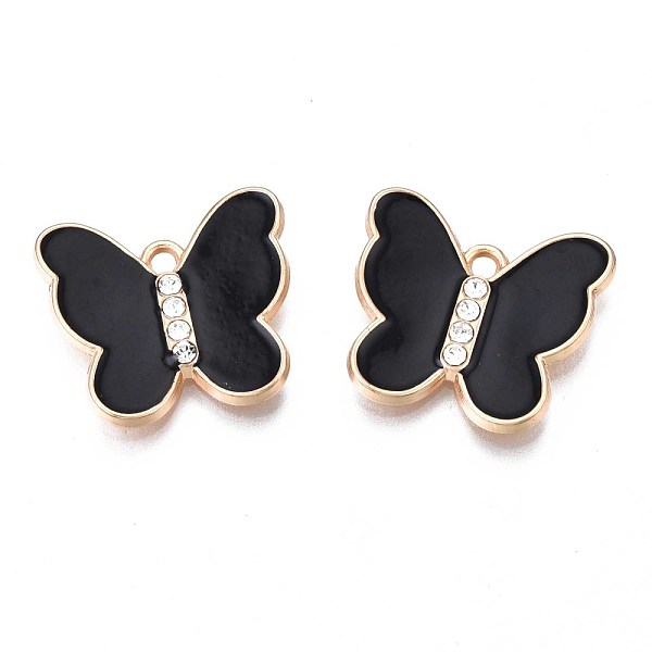 

PandaHall Rack Plating Alloy Enamel Pendants, with Crystal Rhinestone, Cadmium Free & Nickel Free & Lead Free, Light Gold, Butterfly, Mixed..., Multicolor