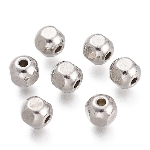 

PandaHall 304 Stainless Steel Beads, Faceted, Round, Stainless Steel Color, 5mm, Hole: 1.4mm 304 Stainless Steel Round