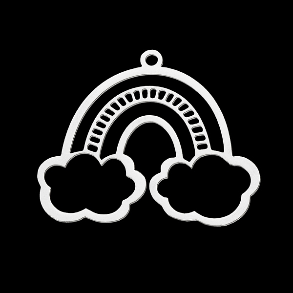 

PandaHall 201 Stainless Steel Pendants, Laser Cut, Rainbow with Cloud, Stainless Steel Color, 24.5x30x1mm, Hole: 1.6mm 201 Stainless Steel...