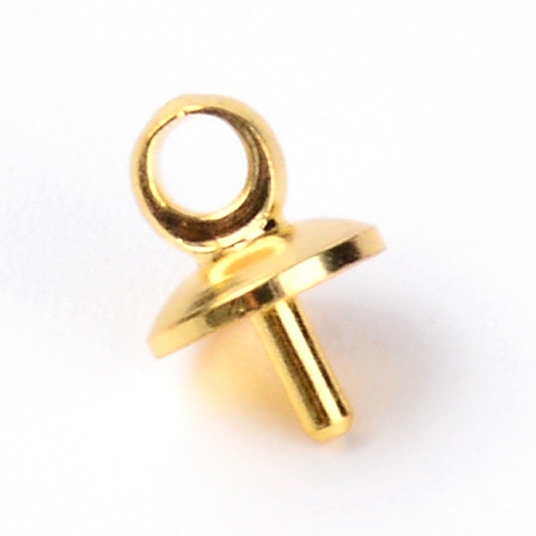 

PandaHall Alloy Peg Bails Pendants, For Half Drilled Beads, Golden, 7x5mm, Hole: 1.6mm, Pin: 1mm Alloy