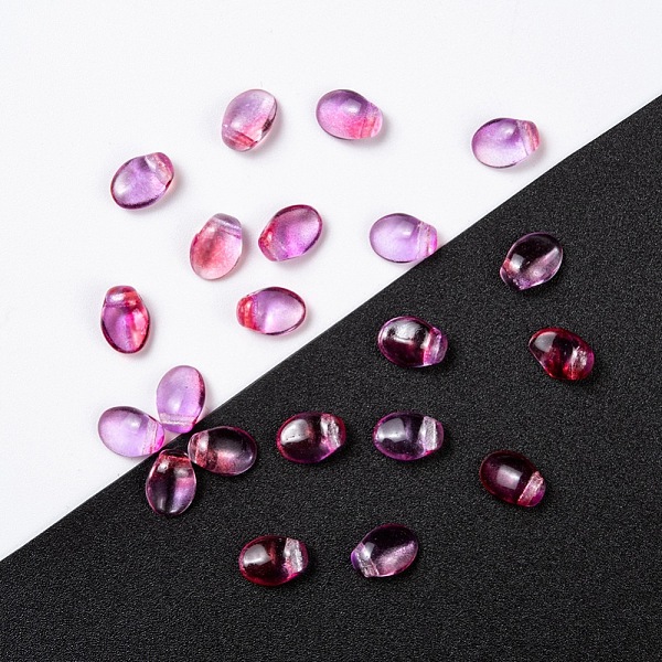 

PandaHall Czech Glass Beads, Tulip Petal/Lily Petal, Deep Pink, 8.5x6x4mm, Hole: 1mm, about 37pcs/10g Czech Glass Flower Pink