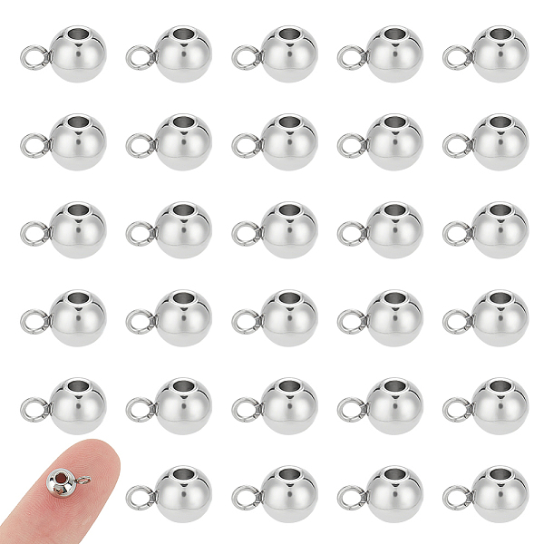 

PandaHall UNICRAFTALE 100pcs Rondelle Bail Beads Stainless Steel Hanger Links Rondelle Beads Bail Beads Hanger Connector Links for Pendant...