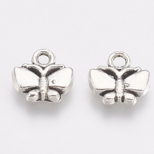 

PandaHall Tibetan Style Alloy Charms, Butterfly, Cadmium Free & Nickel Free & Lead Free, Antique Silver, 10x10x2mm, Hole: 1.5mm, about...