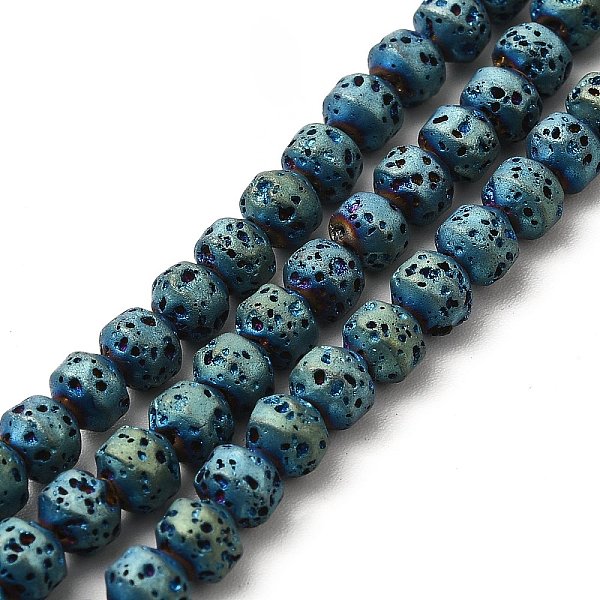 

PandaHall Electroplated Natural Lava Rock Beads Strands, Bicone, Green Plated, 4x5mm, Hole: 0.8mm, about 89~90pcs/strand, 15.35~15.55 inch...