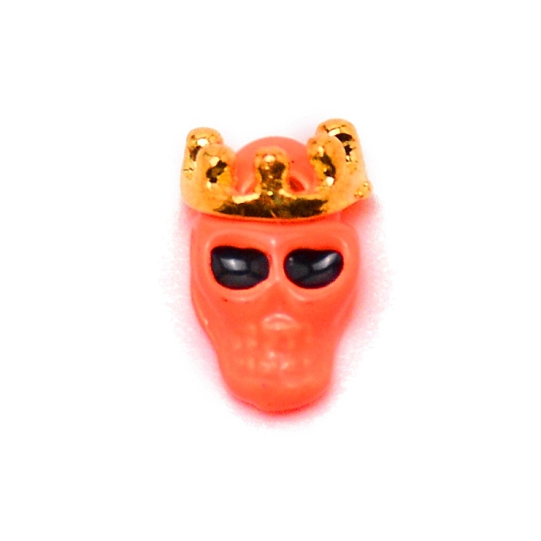 

PandaHall Alloy Skull with Crown Cabochons, Nail Art Decoration Accessories, Coral, 10.5x6.7x4mm Alloy Skull Red