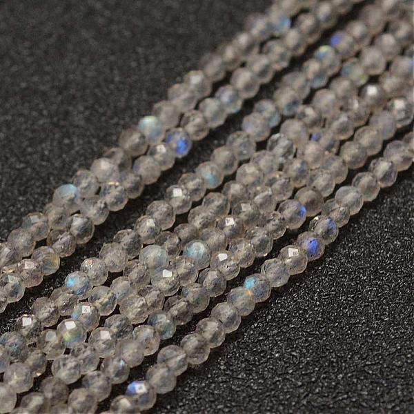 

PandaHall Natural Labradorite Beads Strands, Faceted, Round, Grade AA, 2mm, Hole: 0.5mm, about 155~160pcs/strand, 15.3 inch(38~39cm)...
