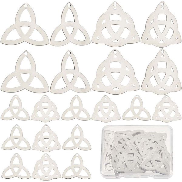 

PandaHall CREATCABIN 40Pcs 2 Style 304 Stainless Steel Pendants, Trinity Knot/Triquetra, Stainless Steel Color, 27.5x28x0.8mm and...