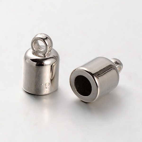 

PandaHall CCB Plastic Cord Ends for Jewelry Making, Column, Platinum, 13x8mm, Hole: 2.5mm, Inner Diameter: 6mm Plastic