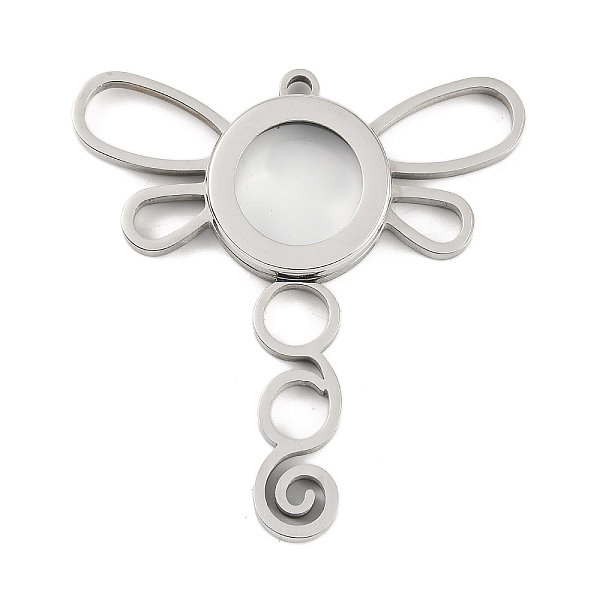 

PandaHall 304 Stainless Stee Locket Big Pendants, with Glass, Dragonfly Charm, Stainless Steel Color, 50x47.5x6mm, Hole: 2.2mm 304 Stainless...