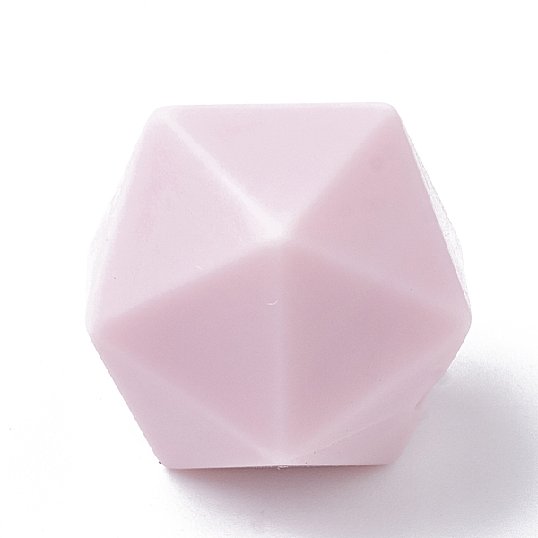 

PandaHall Food Grade Eco-Friendly Silicone Focal Beads, Chewing Beads For Teethers, DIY Nursing Necklaces Making, Icosahedron, Pink...