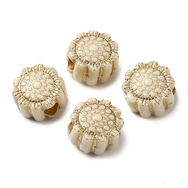 PandaHall Opaque Acrylic Beads, Flower, Old Lace, 12x8mm, Hole: 4mm, about: 830pcs/500g Acrylic Flower