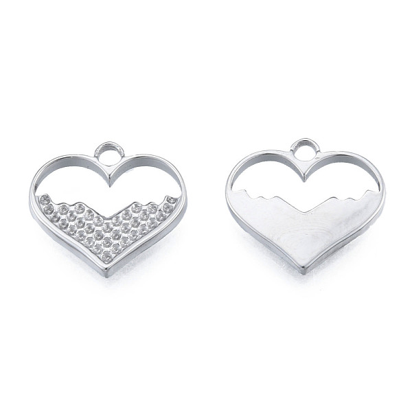 

PandaHall 304 Stainless Steel Pendant Rhinestone Settings, Heart, Stainless Steel Color, Fit For 0.9mm Rhinestone, 20x15.5x2mm, Hole: 2mm...