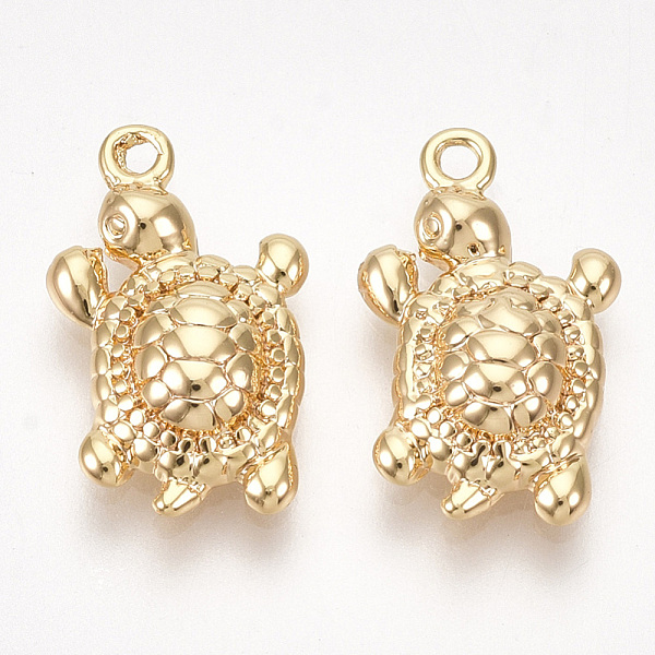 

PandaHall Brass Charms, Tortoise, Nickel Free, Real 18K Gold Plated, 14.5x9x3mm, Hole: 1mm Brass Tortoise